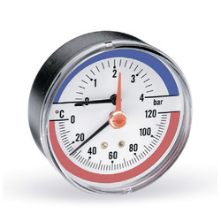 Термоманометр аксиальный WATTS с клапаном 1/2" 10 бар/120 °С
